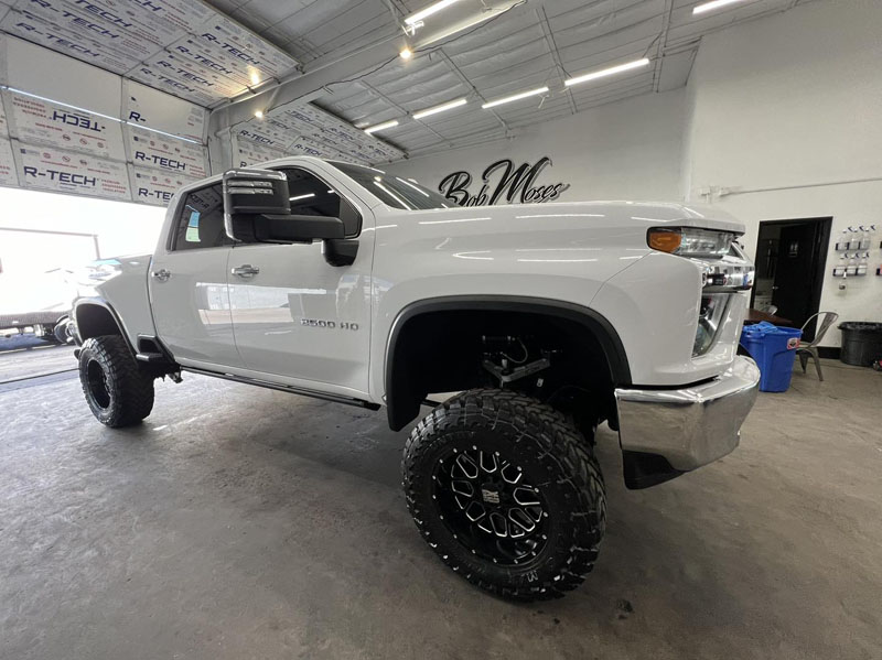 white truck with ceramic coating